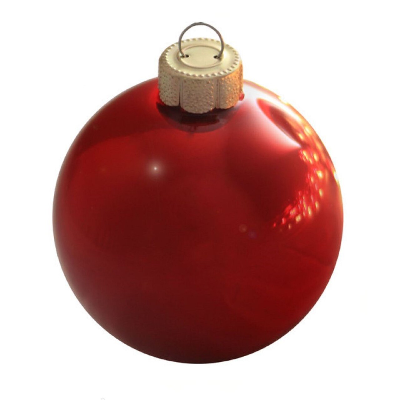 Whitehurst Large Pearl Finish Glass Christmas Ball Ornaments - 6" (150mm) - Red -2ct